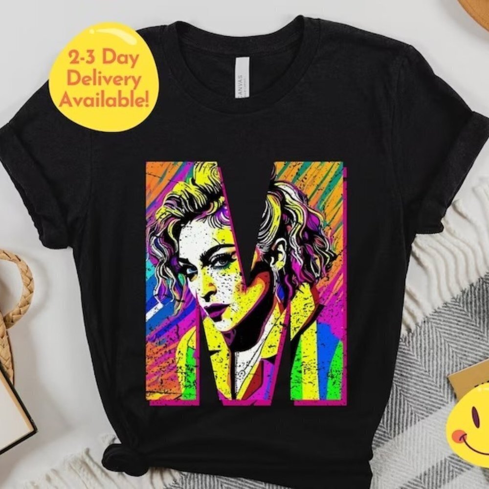 Madonnastyle M Rainbow Shirt For Women Concert Shirt Birthday Gift Celebration